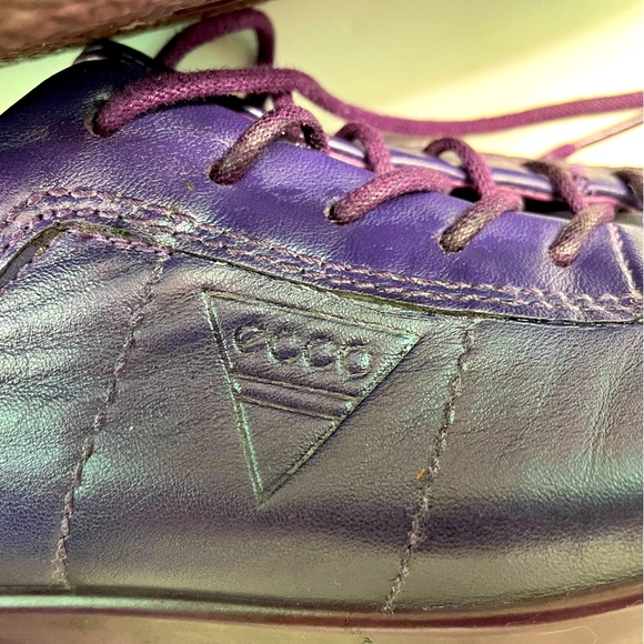 Ecco Shoes Womens 6.5 EU 37 Purple Leather Lace Up Sneaker - Picture 11 of 13
